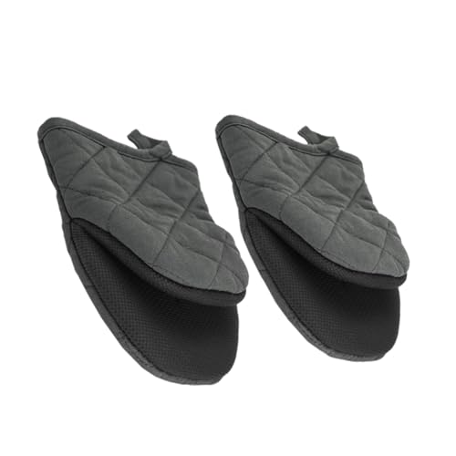 STOBAZA 1Pair Heat Insulation Gloves Kitchen Oven Gloves Grey Microwave Baking Mitts Cooking Heat Resistant Easy to Clean for Safe Food Handling and Grilling