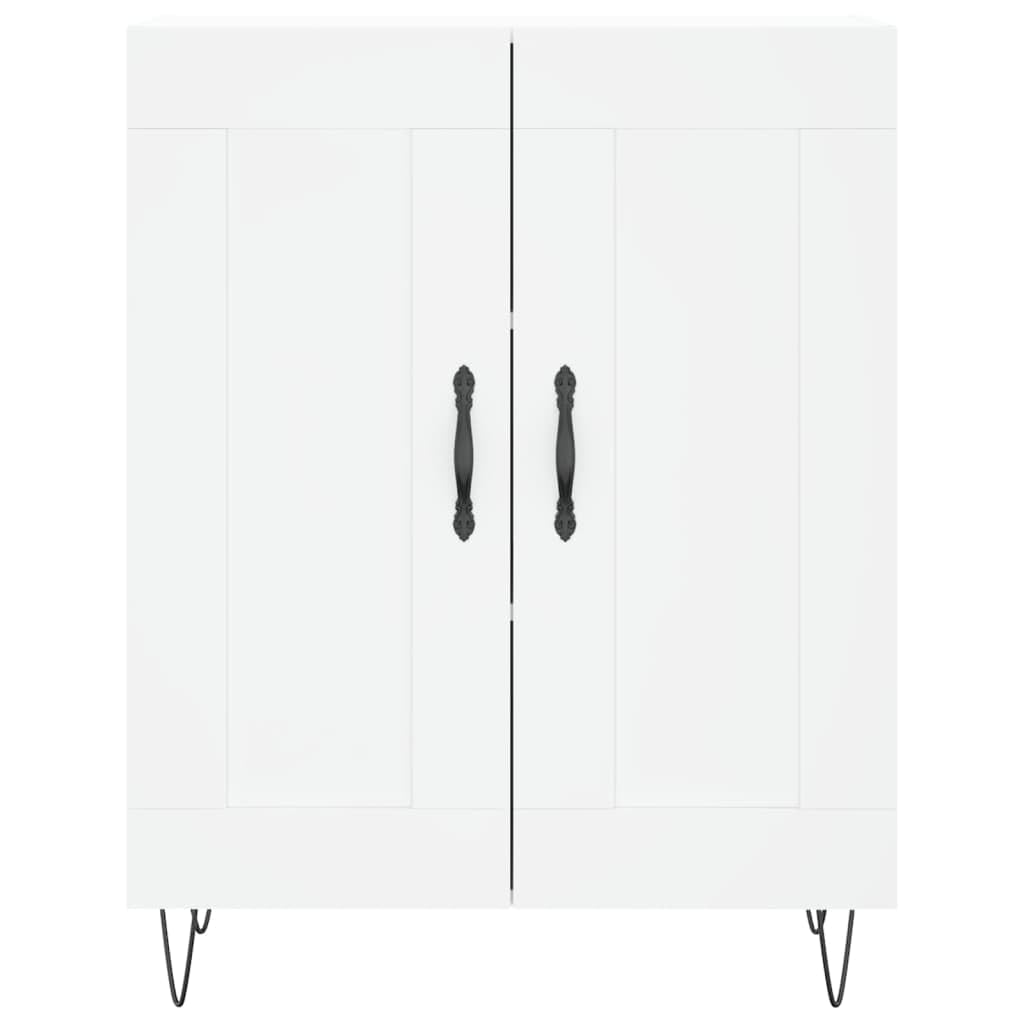Credenza Bianca 69,5x34x180 cm in Legno Multistrato