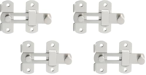 Image of Alise 2Pcs 4 inch Flip Latch Gate Latches, Safety Door Lock for Barn Wood Fence Sliding French Doors,Heavy Duty SUS304 Stainless Steel Gate Hardware Brushed Nickel MS9500LS-2P (Pack of 2)
