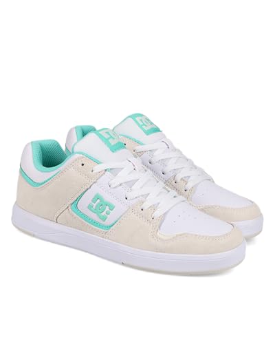 DC Shoes Women's Cure Sneaker, Off White/Mint, 8