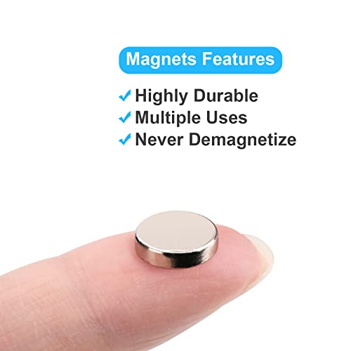 50Pcs Tiny Fridge Magnets, 8x2 mm Small Round Refrigerator Magnets, Magnets for Crafts, Office, Refrigerator, Whiteboard