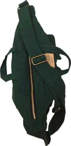 Image of ROUGH Canvas Cotton messenger bag.15'' Lap top. Large size 36x27x11 cm(12Ltr) Metal zipper closure. Allround pockets. Vintage look. Antique fittings.Sustainable