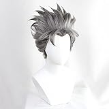 Cosplay Wig JOJO's Bizarre Adventure Koichi Hirose Grey Short Cosplay Wig Anime Pre-style Halloween Party Role Play Synthetic Hair + Wig Cap