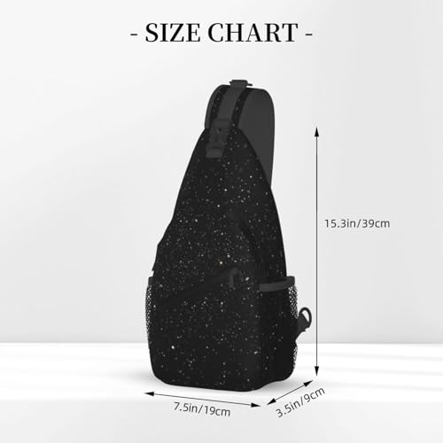 Bolso bandolera cruzado para hombre negro con brillo miniatura 3
