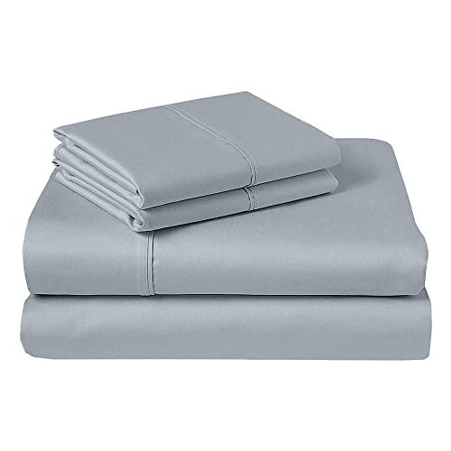 Image of Cotton Double Bedsheet with 2 Pillow Covers | 100% Pure Cotton | 300 Thread Count | Soft & Breathable |90x100 inch - Aqua Blue