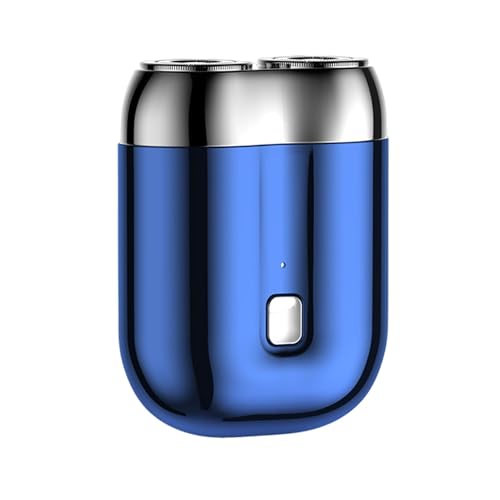 YUSSEQDD Afeitadora eléctrica recargable con doble anillo, cuchilla flotante, afeitado de malla, afeitado Dual rápido y sin problemas, seco y húmedo, Azul
