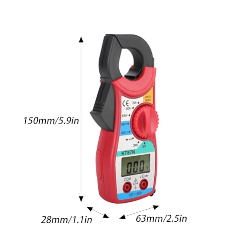 Image of Digital Clamp Meter, Multimeter Tester Voltage Tester Clamp Meter DC AC Ammeter LCD Display Electrical Tester Non Contact Auto Ranging Counts Measures for Current Temperature Capacitance Resistance