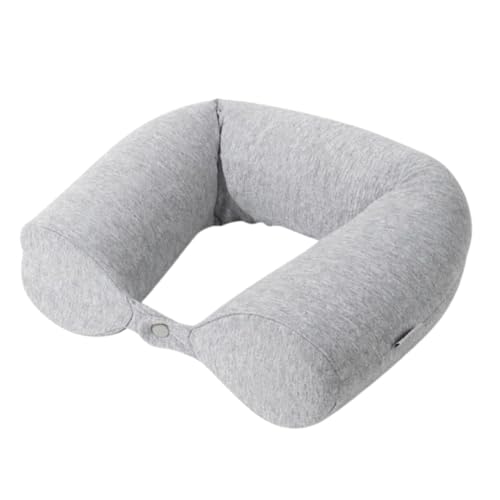 Almohada de viaje de espuma viscoelástica gris claro miniatura 4