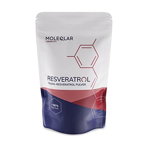 Veri-te™ Resveratrol | 30 Gramm | Trans-Resveratrol Pulver ⎮ Reinheit >98% | ohne Zusätze | hergestellt aus Hefefermentation | von MoleQlar® (30g) Cover