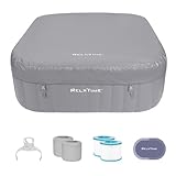 Portable Hot Tub 4 to 6 Person, Inflatable Outdoor Spa, 130 Air Jets Built in...