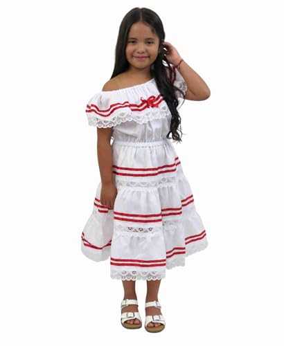 Leos Imports Girls Red Ribbon Dress Peruvian, Canadian Colors