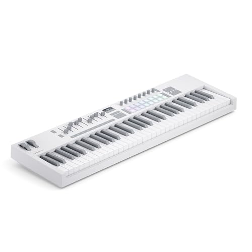 Image of Novation Launchkey 61 MK4 White - 61 Semi-Weighted Key, MIDI Keyboard Controller - DAW Integration. Chords & Scales, Drum Pads, Arp, & Music Creation Software