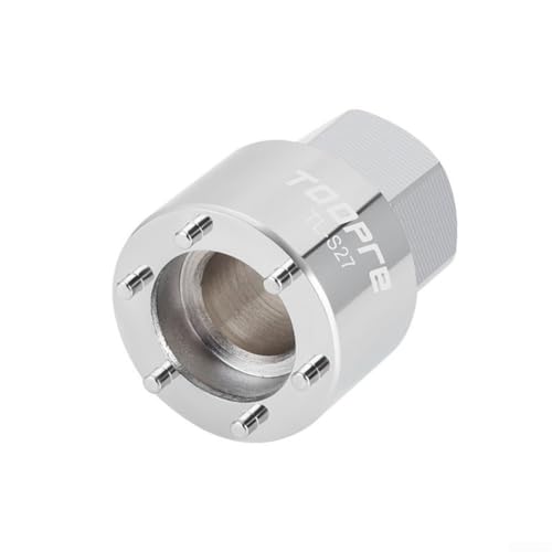 Trayneel Attrezzo per estrattore di bulloni per guarnitura della bicicletta, per chiave FSA per corona e pedivella, rimozione viti M27, acciaio al carbonio 45#, lavorazione CNC di precisione, argento