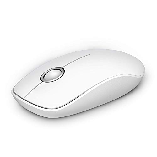 VicTsing [Upgraded] Slim Wireless Mouse, 2.4G Silent Laptop Mouse with Nano Receiver, Ergonomic Wireless Mouse for Laptop, Portable Mobile Optical Mice for Laptop, PC, Computer, Notebook-White
