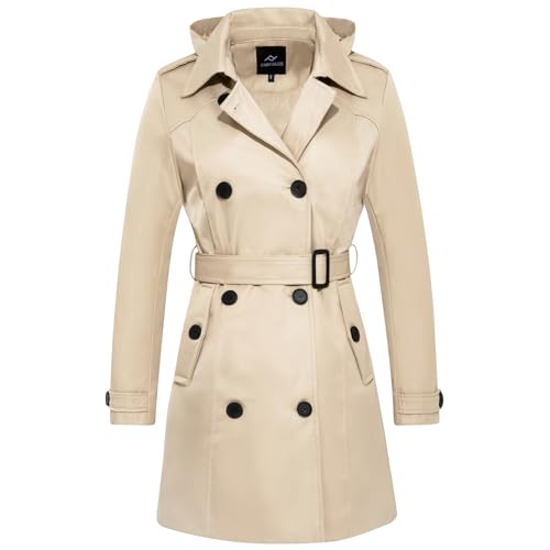Amazon.com: FARVALUE Women's Waterproof Trench Coat Double