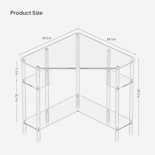 Eglaf 5-0244-06 Acrylic Triangle Corner Desk thumb #2
