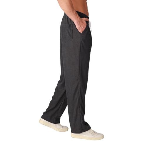 Mens Sweatpants Casual Drawstring Waist Baggy Athletic Pants Lightweight Breathable Workout Running Pants2