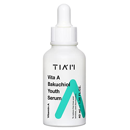 TIAM Vita A Bakuchiol Youth Serum Intense Firming Face Serum | Face Brightening Vitamin A Serum for Face | Fish Collagen- Infused Skin Brightening K beauty Skincare Serum (1.35 fl. oz.)
