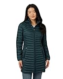 32° Degrees Women's 3/4 Ultra-Light Down Jacket| Slim Fit | Detachable Hood | Water Repellant, Darkest Spruce, Medium