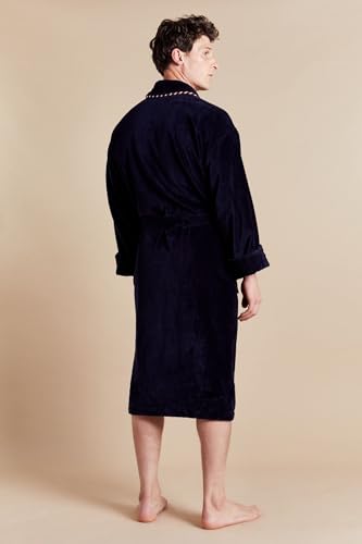 Men's British Bathrobe - Earl Navy4