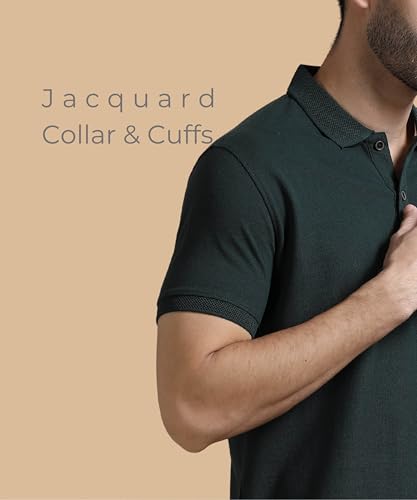 Image of Hogs Sustainable Cotton Polo Shirts for Men, Forest Green