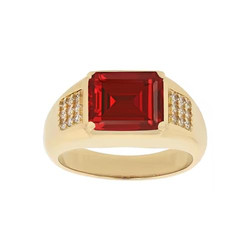 4ct Emerald Cut Gemstone Ring for Men 10K 14K 18K Real Gold Mens Gemstone Engagement Ring Luxury Mens Rings for Dad Husband Jewelry Gift for Birthday Father’s Day Valentine's Day2