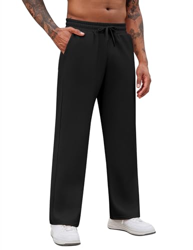 COOFANDY Men's Casual Sweatpants Open Bottom Lounge Pants Drawstring Sweat Pants Joggers with Pockets