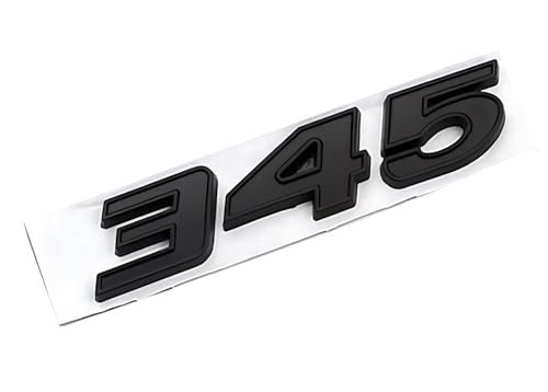 Image of Pair Set 345 Passenger & Driver Side Emblems 3D Badge Sticker Nameplates (Matte Black)