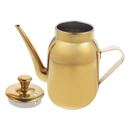 Mobestech suministro de cocina engrasadores dosificador aceite botella de aceite de oliva aceitero botellas de vinagre Dispensador de salsa de soja para el hogar Acero inoxidable Golden