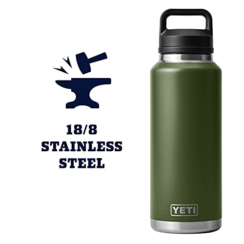 Image of YETI Rambler 46 oz Bottle, Leakproof, Vacuum Insulated, Stainless Steel with Chug Cap, Highlands Olive