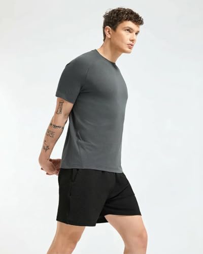 Image of Wellbi Bamboo Performance T-Shirt for Men | Raglan Sleeve Gym Training Sportswear | Quick Dry Moisture Wicking Anti-Bacterial | Ultra-Soft Breathable Eco-Friendly Activewear