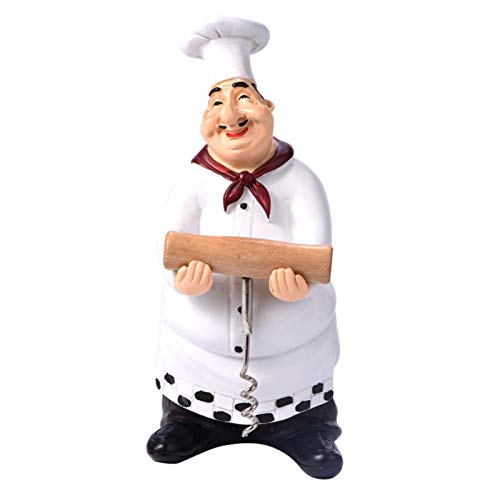 Agatige Adorno de Resina para decoración, Bonitas artesanías, Estatua de Cocinero, Figuras de Chef para decoración de Cocina, cafetería, decoración del hogar(#5)