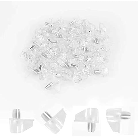 60Pcs Shelf Support 5mm Stud Pegs Plugs Metal Kitchen Shelf Supports Bracket Pins for Cabinet Glass Shelve Wardrobe Cover