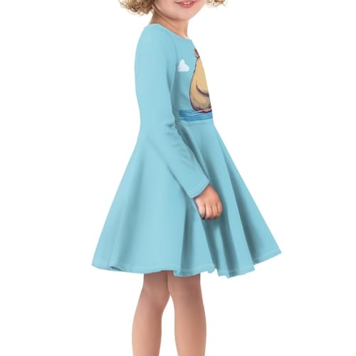 Girls Dresses Kids A-Line Swing Dress Casual Flare Skater Party Dress3