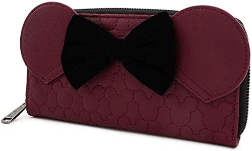Loungefly x Minnie Mouse Quilted Zip-Around Wallet with Velvet Bow4