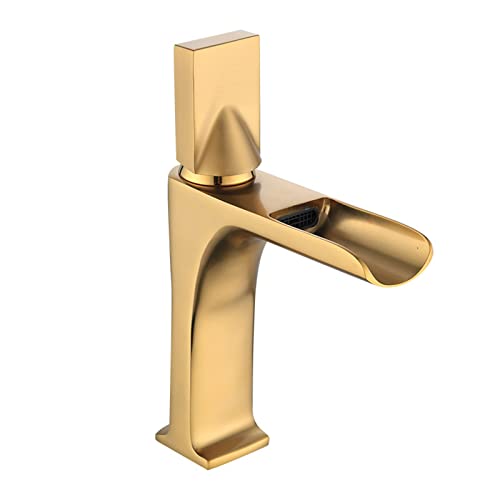 Grifo de cascada para lavabo que evita salpicaduras monomando latón robusto