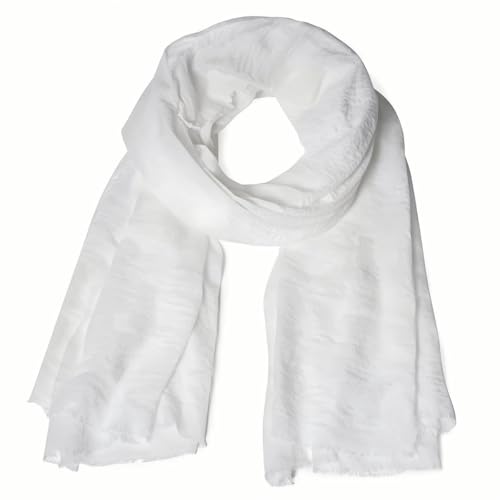 Nydotd Women Summer Cotton Linen Scarf Crinkle Long Beach Shawl Wrap hijab with Fringe