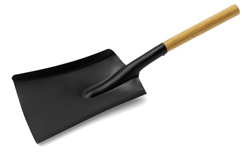 BH | 18.7 Coal Ash Shovel with Wooden Handle | Heavy Duty | Fireplace Shovel | Ideal for Digging Gardening Snow Shoveling Ash Sweep Builders Shovels Landscaping and Construction - by BEST HOUSE