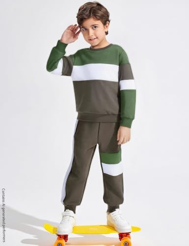 Image of mkodopy Boys Clothes Hoodie Sweatsuits Tops and Pants Boys Fall Winter Outfits Boy Clothing Set