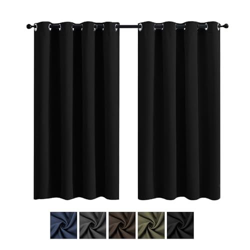 Consejos para Comprar Cortina Negra para comprar online. 47 CUORY | Cortinas Blackout 2 Paneles con Aislamiento Térmico Perfectas para Decoración De Interiores y Control De Luz | Ideal para Sala y Dormitorio | Cortinas Paneles 132 X 213...
