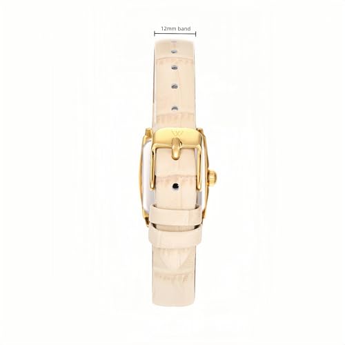 WRISTOLOGY Vintage Womens Watch Rectangle Case Art Deco Style Interchanageable Beige Crocodile Leather Band Adjustable Easy Read Analog Ruth3 by WRISTOLOGY - Used condition - Image 3