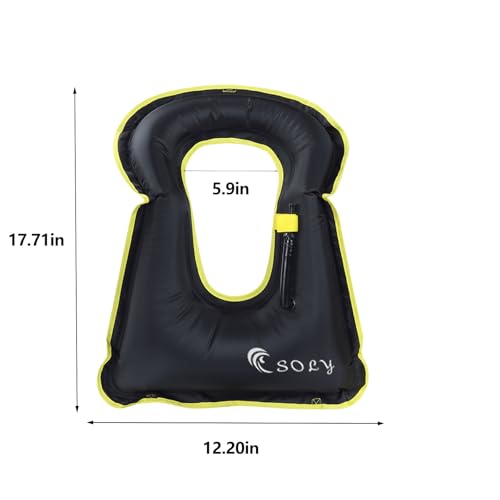 SOLY Inflatable Snorkel Vest Kid, Snorkeling Vest Adjustable Light Snorkeling Jackets for Diving Low Impact Water Sports Safety(Black Kid) - image 3