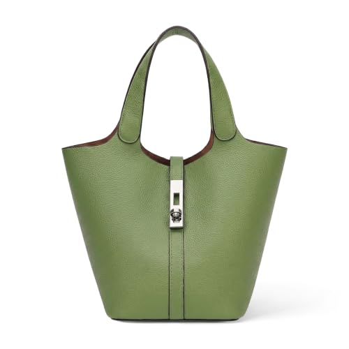 Image of Tote Bag for Women Vegan Leather Bucket Purse for Women Top Handle Handbag Shoulder Bag with Detachable Small Purse