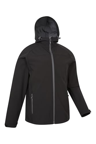 Mountain Warehouse Exodus Mens Softshell Jacket - Breathable & Water Resistant Rain Coat with Adjustable Fit & Side Pockets - For Spring Summer, Walking, Hiking & Travel - Image 4