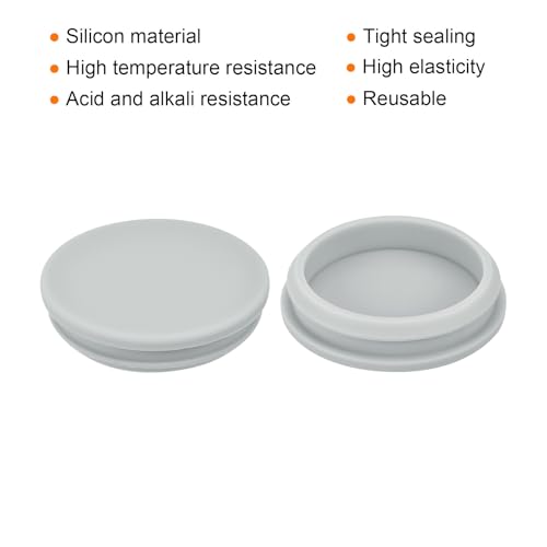 Image of MECCANIXITY 2pcs Silicone Snap in Locking Hole Plugs,50.6mm /2 Inch Mounting Diameter Narrow Groove Width 5mm Panel Seal Cover Round for Kitchen Bulkheads Waterproof Sealing Plugs Grey