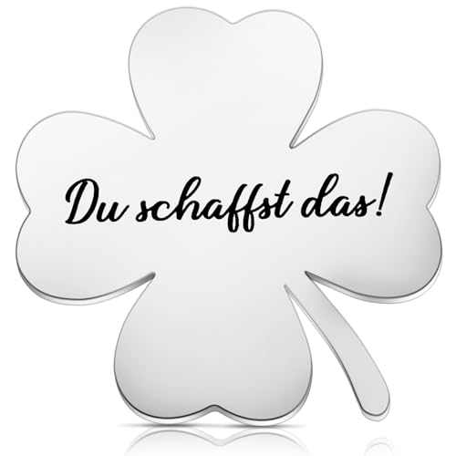 AOZUO Du Schaffst Das Glücksbringer Vierblättriges Kleeblatt Glücksbringer Prüfung Glücksbringer Operation Geschenke Prüfung Inhalt Viel Glück Fürsorgliche Geschenk für Familie Freund Weltkindertag