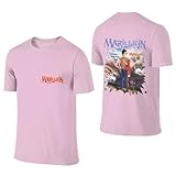 Mar*Ill*i*on T-Shirt Ba*nd Weiche Baumwolle T-Shirt Kurzarm Casual T-Shirt für Herren Teenager Jungen Rundhals Tee Fans Merch Tops, rose, XXXXX-Large