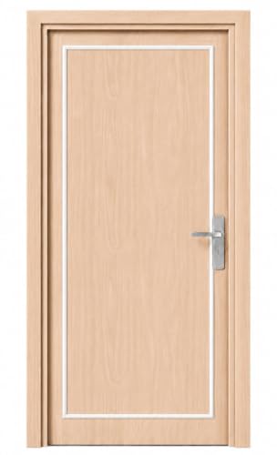 Image of PVC Door with Frame, 30 mm Thick, 27 x 81 Inches (2.25 x 6.75 ft), Beige Color, Waterproof, Termite Resistant, 550 Density, 12 kg