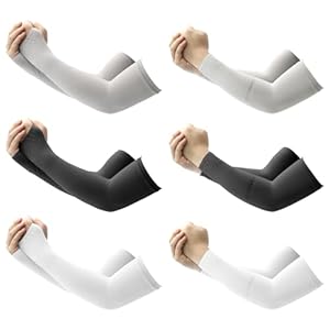 Scettar 6 Pairs Arm Sleeves for Women and Men, Arm Sleeves UV Sun Protection Cooling Arm Sleeves Cover up Arm Sleeves for Protect Your Skin 2 Styles