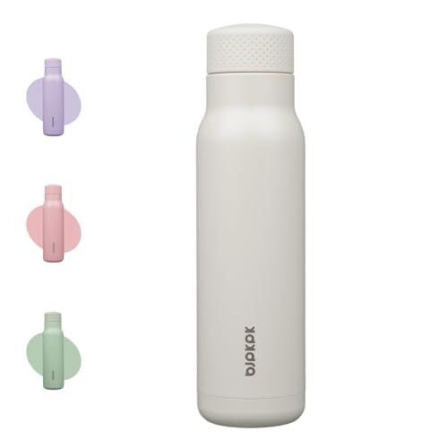 Image of BJPKPK Stainless Steel Water Bottle,21oz insulated Reusable Bottle,Leakproof Metal Thermal Flask Double Wall,Keep Drinks Cold and Hot,White